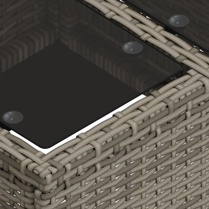 Set Divani da Giardino 2 pz con Cuscini Grigio Polyrattan Vetro - homemem39