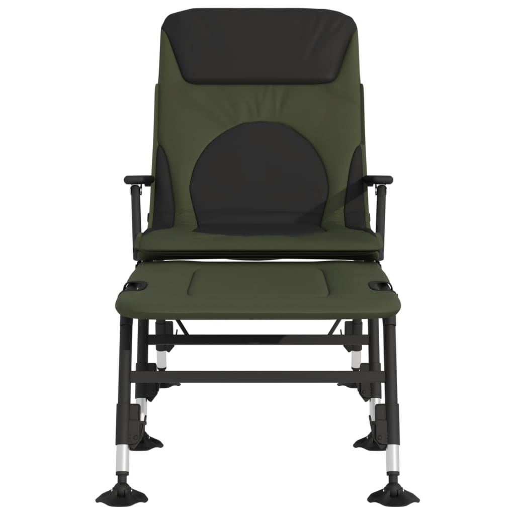 Lettino da Pesca Gambe Anti Fango Regolabili Pieghevole Verde - homemem39