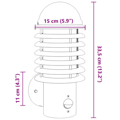 Außenapplikation mit silbernem Sensor aus Edelstahl