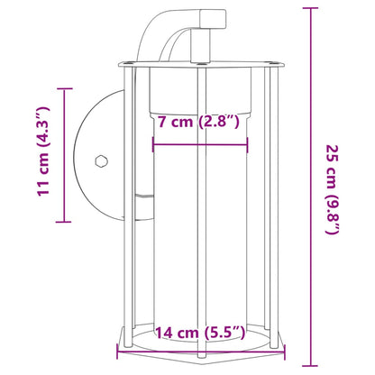 Applique da Esterno 2 pz Nere in Acciaio Inossidabile | homemem39