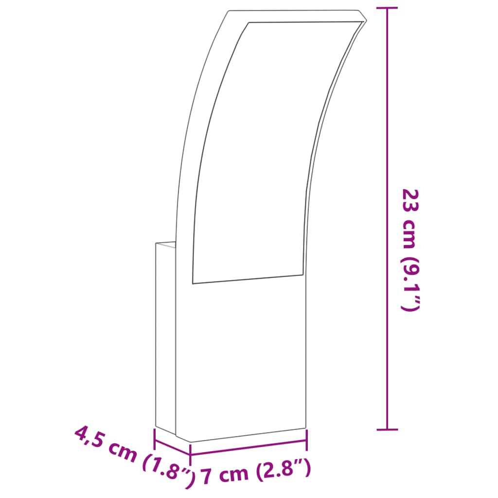 Applique per Esterni con LED 2 pz Nere Alluminio Pressofuso