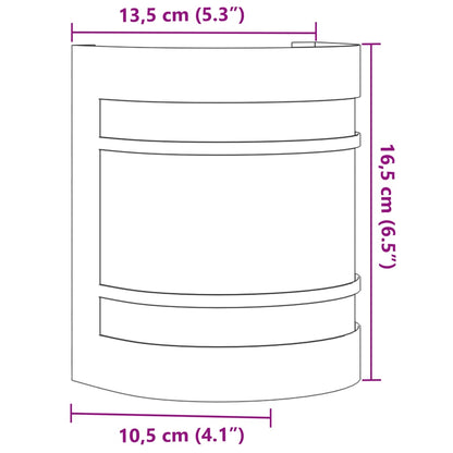 Applique da Esterno 2 pz Argento in Acciaio Inossidabile