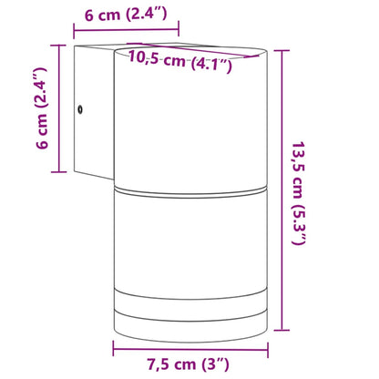 Außenwandleuchten, 2 Stück, schwarzes Druckguss-Aluminium