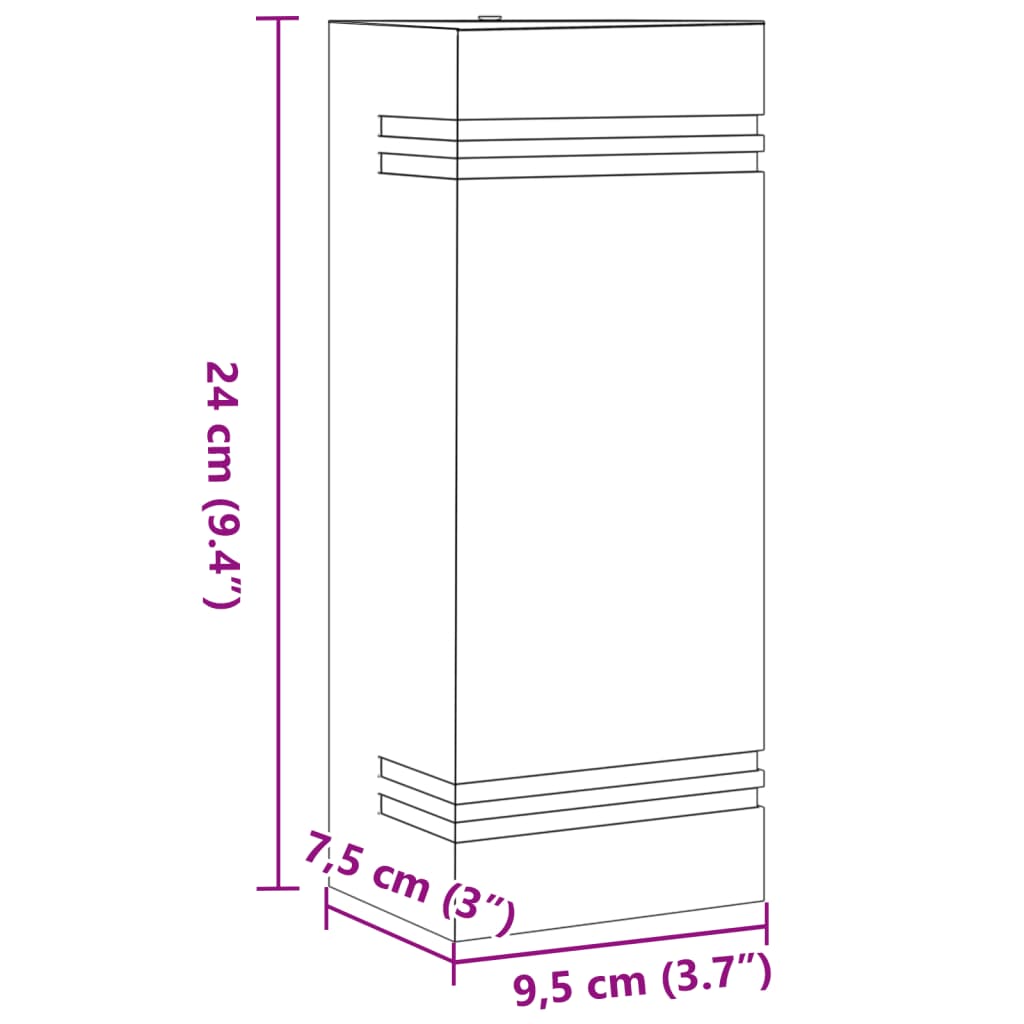 Applique da Esterno 2 pz Argento in Acciaio Inossidabile