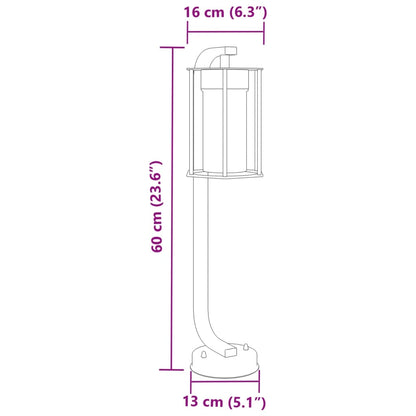 Lampada da Terra per Esterni Nera 60 cm in Acciaio Inox - homemem39