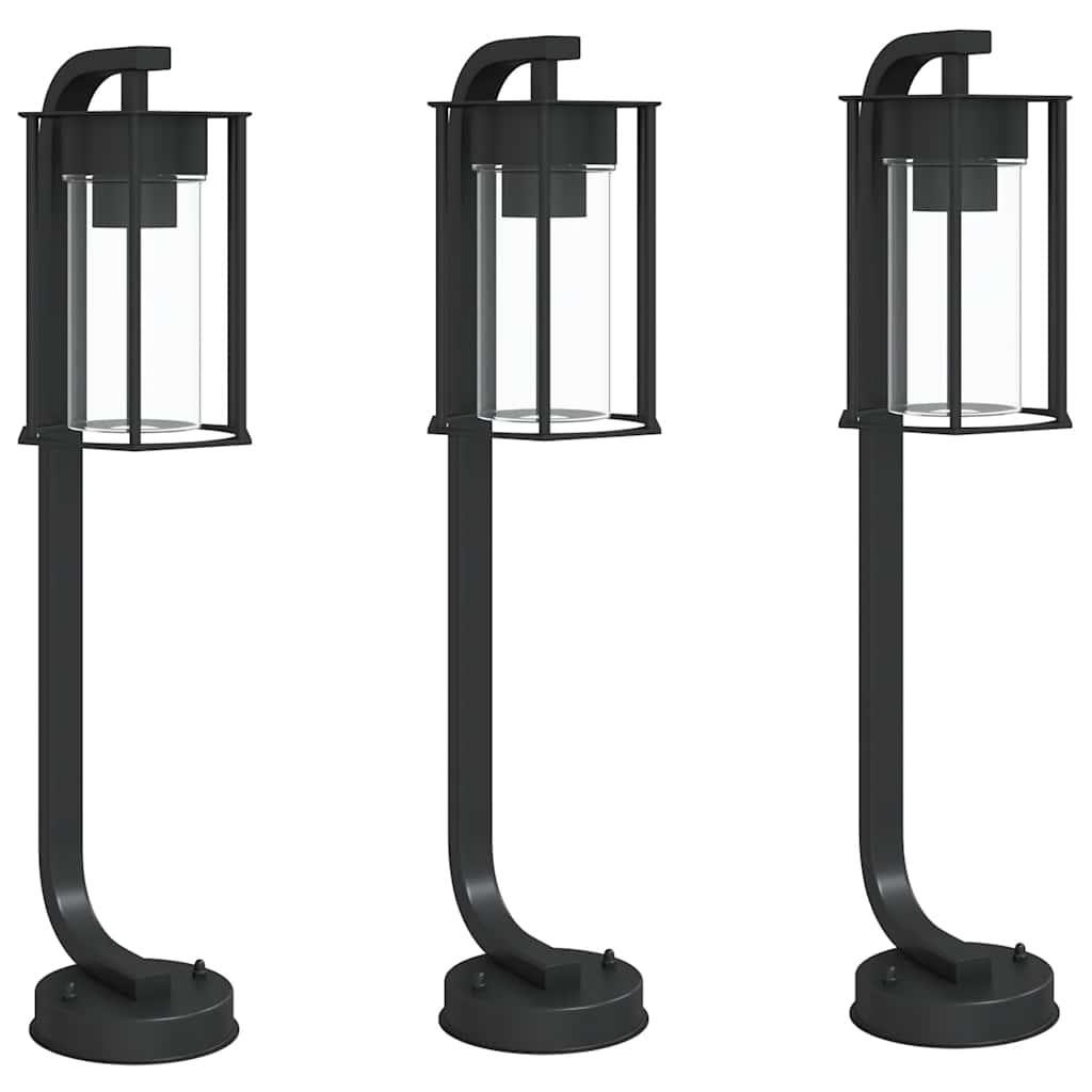 Lampade da Terra per Esterni 3 pz Nere 60 cm in Acciaio Inox | homemem39