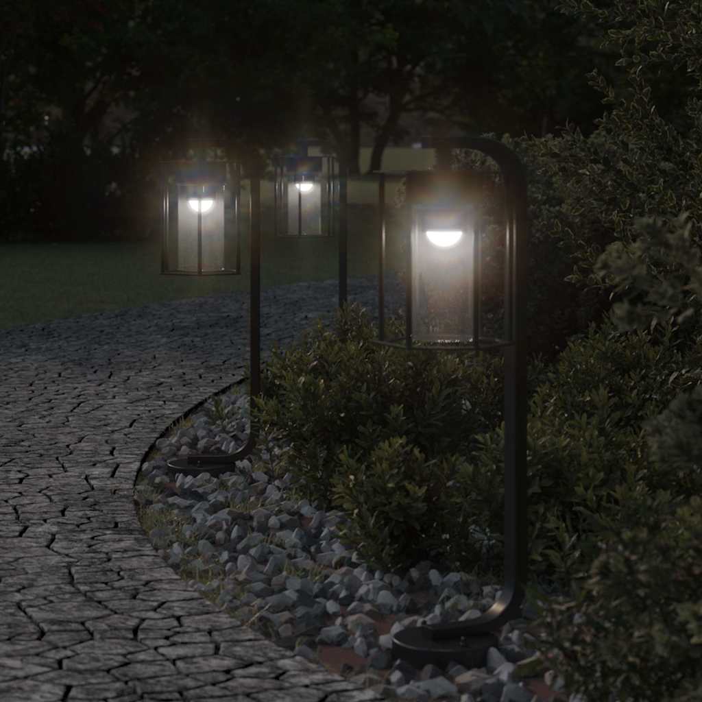 Lampade da Terra per Esterni 3 pz Nere 60 cm in Acciaio Inox | homemem39