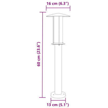 Lampada da Terra per Esterni Argento 60 cm in Acciaio Inox