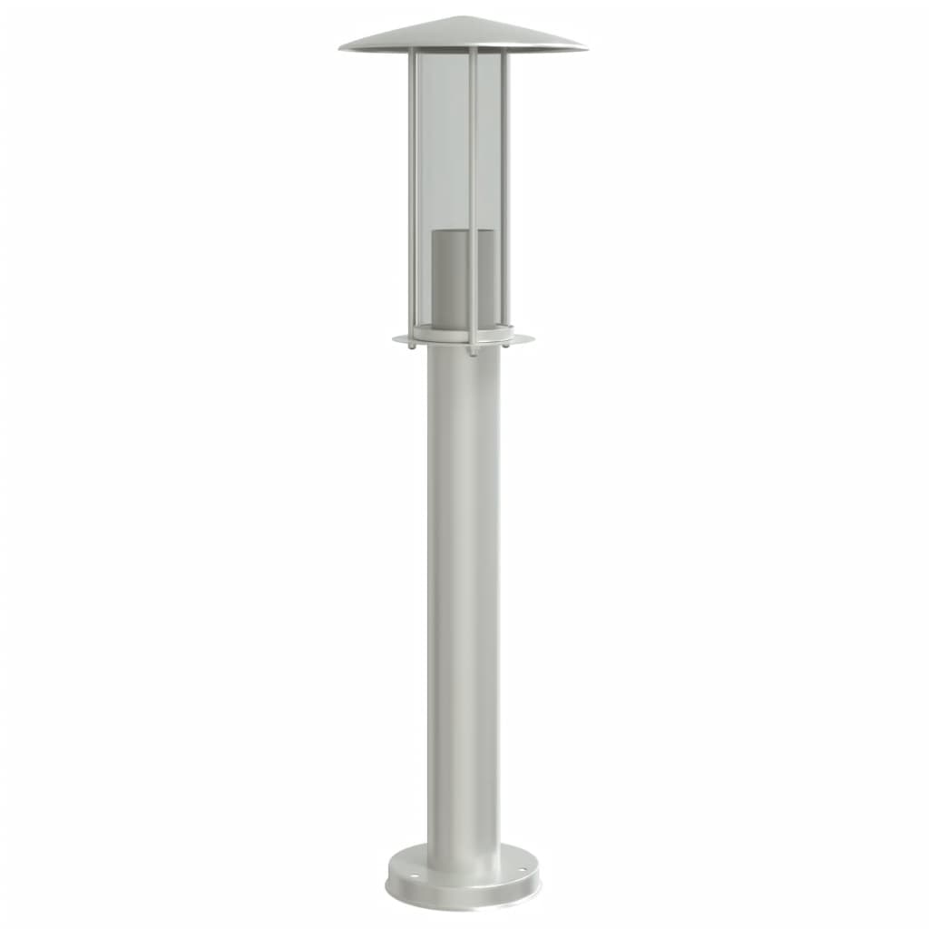 Lampade da Terra per Esterni 3 pz Argento 60 cm in Acciaio Inox