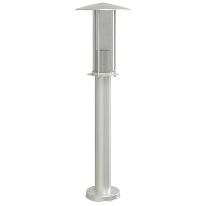 Lampade da Terra per Esterni 3 pz Argento 60 cm in Acciaio Inox