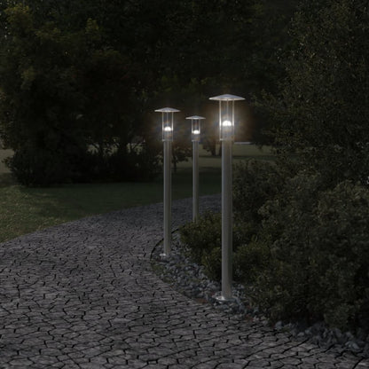 Silver Outdoor Floor Lamp 100 cm in Stainless Steel