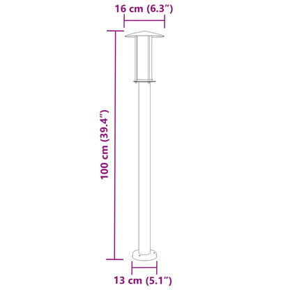 Lampada da Terra per Esterni Argento 100 cm in Acciaio Inox