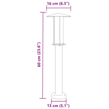 Lampada da Terra per Esterni Nera 60 cm in Acciaio Inox