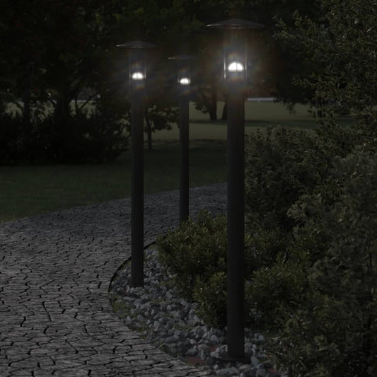 Lampada da Terra per Esterni Argento 100 cm in Acciaio Inox