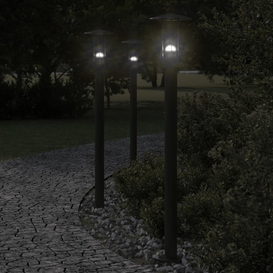 Outdoor Floor Lamps 3 pcs Black 100 cm in Stainless Steel