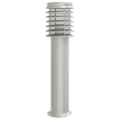 Silver Outdoor Floor Lamp 60 cm in Stainless Steel