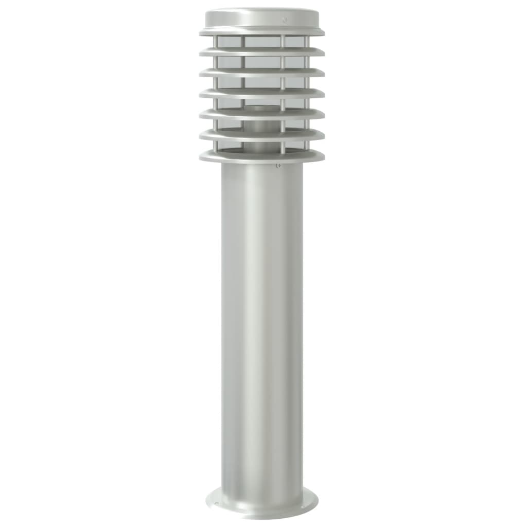 Silver Outdoor Floor Lamp 60 cm in Stainless Steel