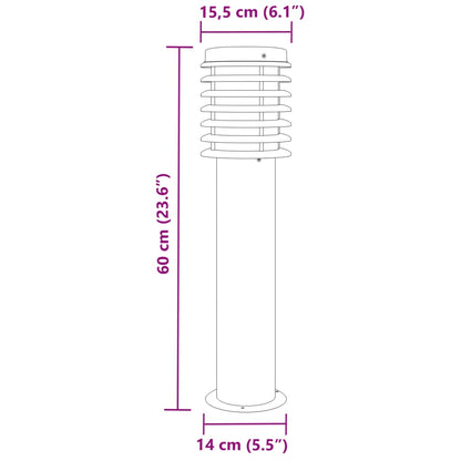 Lampade da Terra per Esterni 3 pz Nere 60 cm in Acciaio Inox