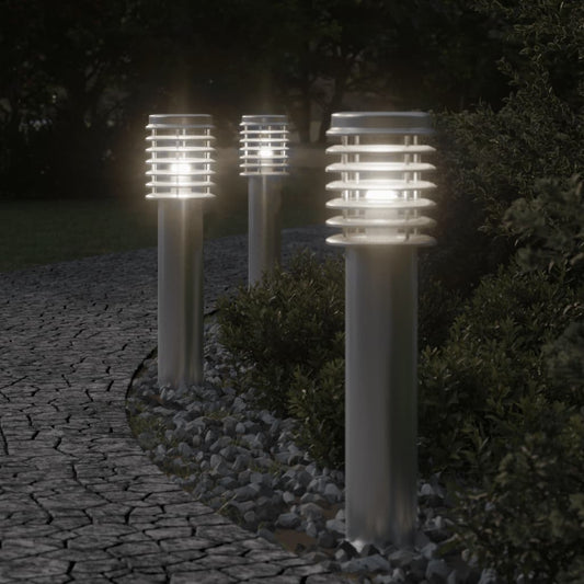 Outdoor Floor Lamps 3 pcs Black 60 cm in Stainless Steel