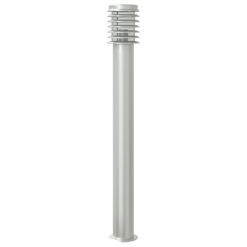 Lampade da Terra per Esterni 3 pz Argento 110cm in Acciaio Inox