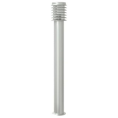 Lampade da Terra per Esterni 3 pz Argento 110cm in Acciaio Inox