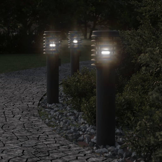 Outdoor Floor Lamps 3 pcs Black 60 cm in Stainless Steel