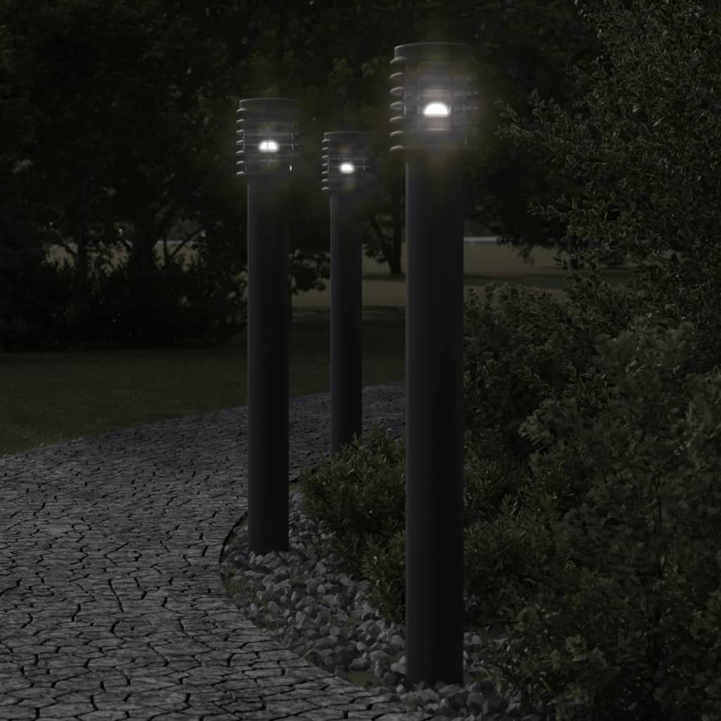 Lampada da Terra per Esterni Argento 110 cm in Acciaio Inox