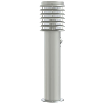 Outdoor Floor Lamps Sensor 3 pcs Silver 60 cm Steel