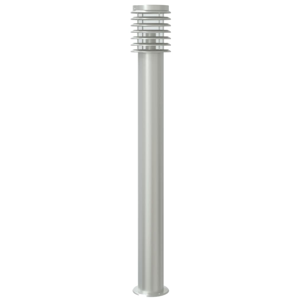 Outdoor Floor Lamp Silver Sensor 110 cm in Steel