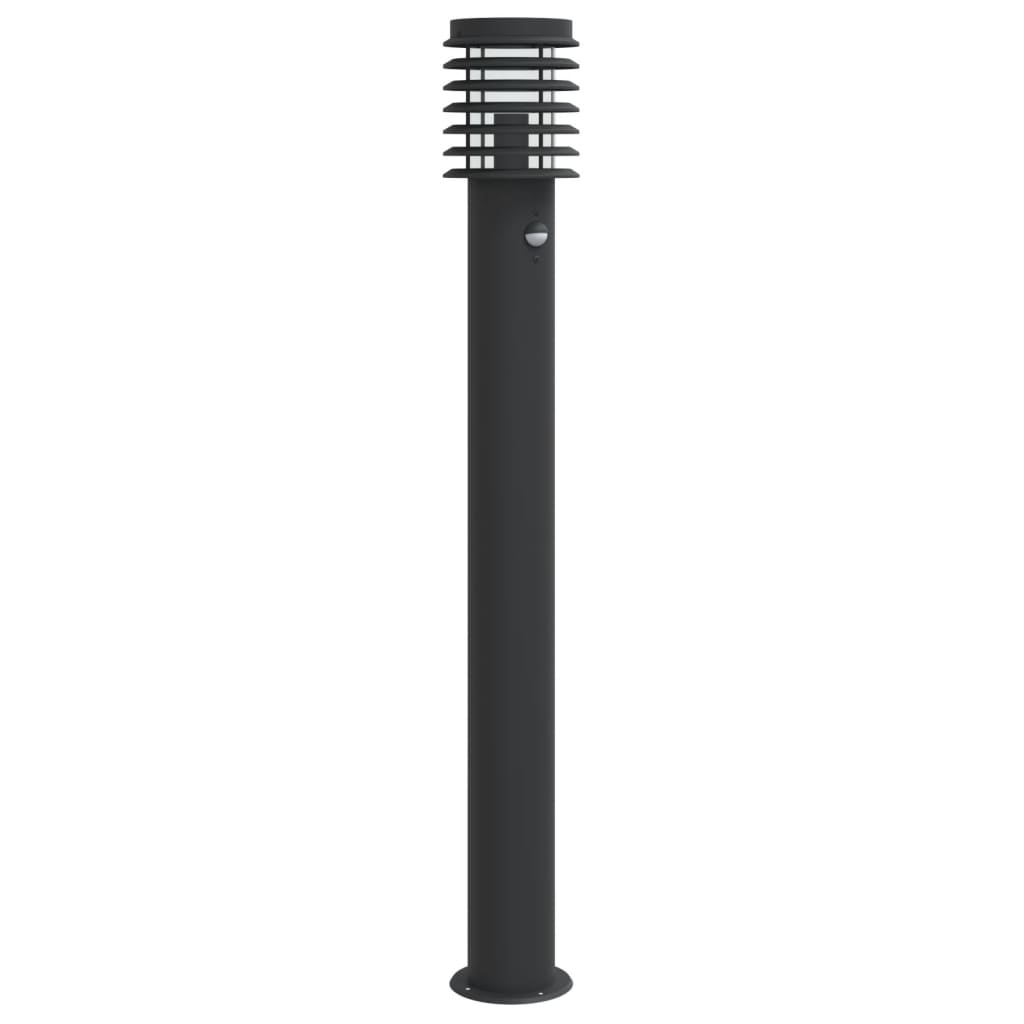 Outdoor Floor Lamp Black Sensor 110 cm in Steel