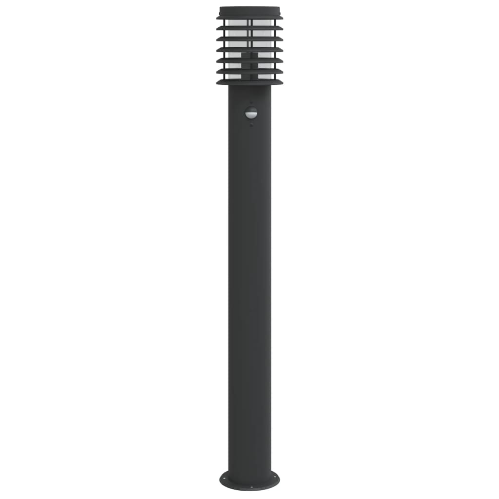 Outdoor Floor Lamp Black Sensor 110 cm in Steel