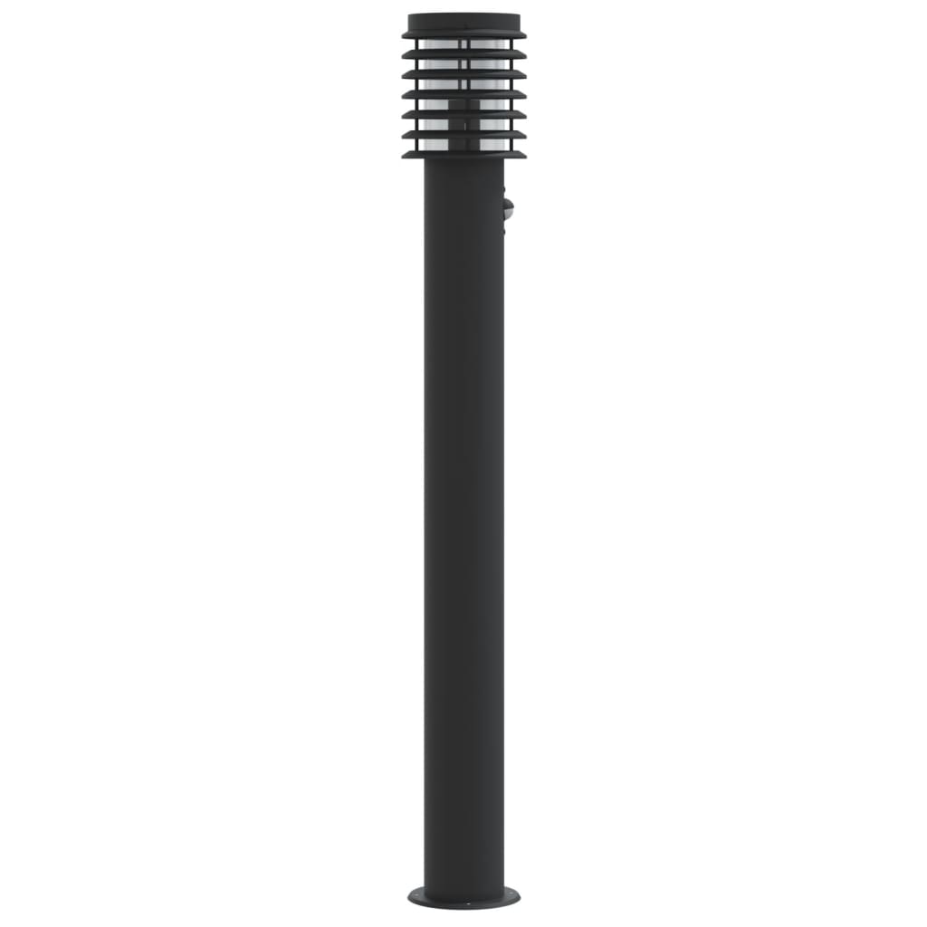 Outdoor Floor Lamp Black Sensor 110 cm in Steel