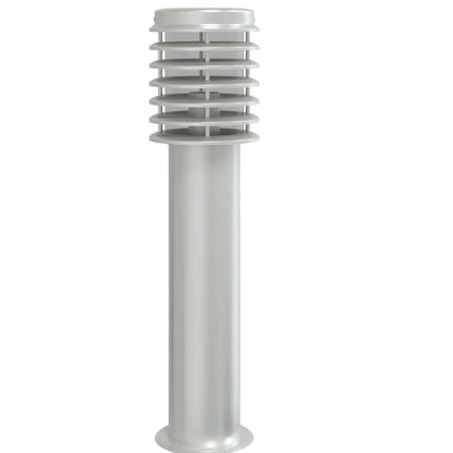 Outdoor Floor Lamps with Socket 3 pcs Silver 60 cm Steel
