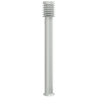 Outdoor Floor Lamps with Socket 3 pcs Silver 110 cm Steel