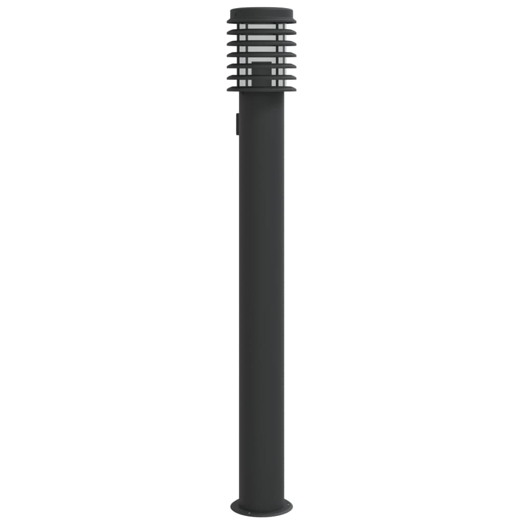 Outdoor Floor Lamps with Socket 3 pcs Black 110 cm Steel