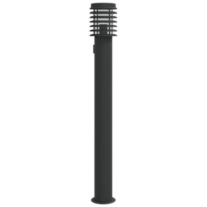 Outdoor Floor Lamps with Socket 3 pcs Black 110 cm Steel