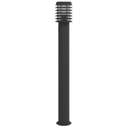 Outdoor Floor Lamps with Socket 3 pcs Black 110 cm Steel