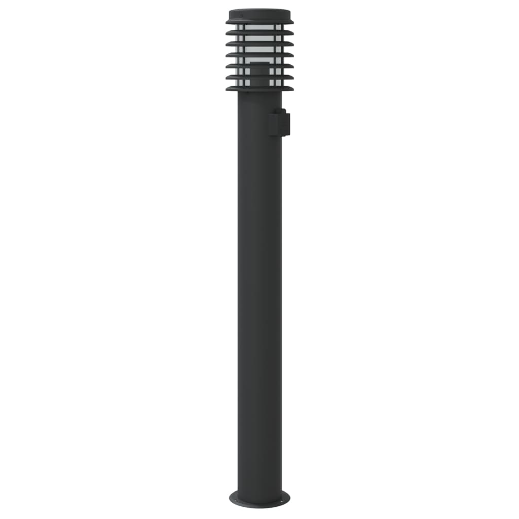 Outdoor Floor Lamps with Socket 3pcs Black 110cm Stainless Steel