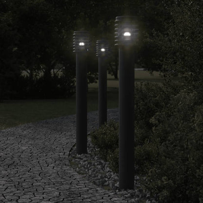 Outdoor Floor Lamps with Socket 3pcs Black 110cm Stainless Steel