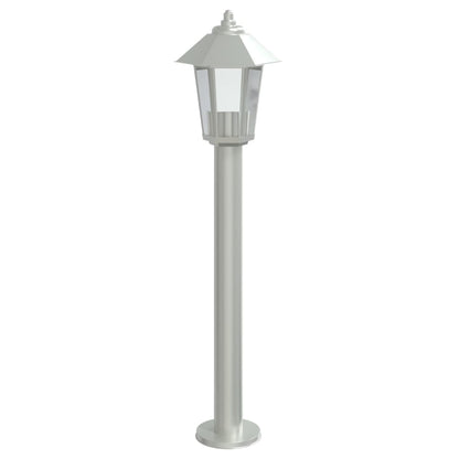 Silver Outdoor Floor Lamp 80 cm in Stainless Steel