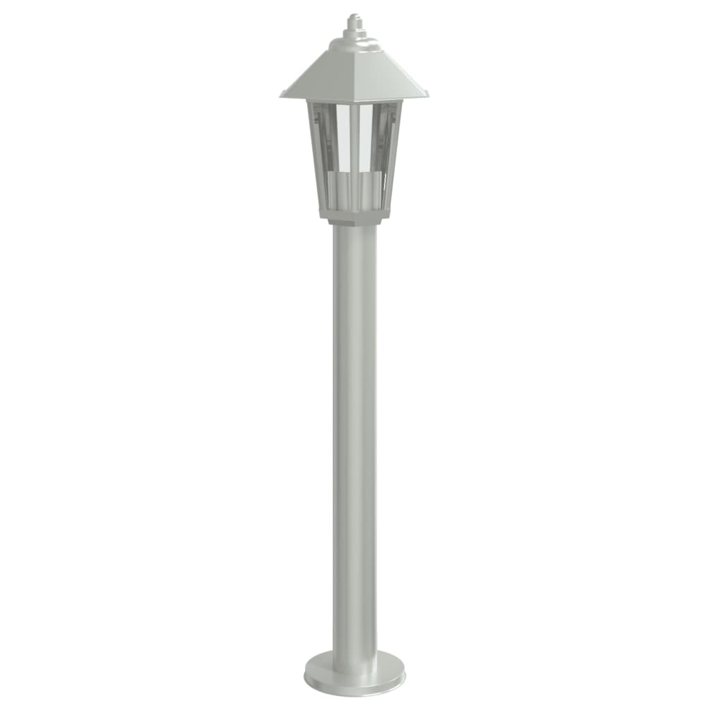 Silver Outdoor Floor Lamp 80 cm in Stainless Steel