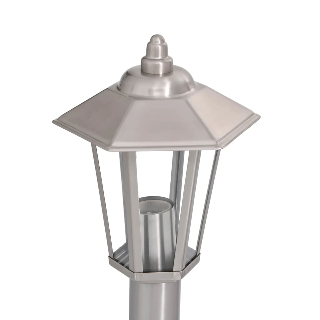 Silver Outdoor Floor Lamp 80 cm in Stainless Steel