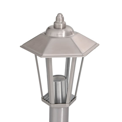 Outdoor Floor Lamps 3 pcs Silver 80 cm in Stainless Steel