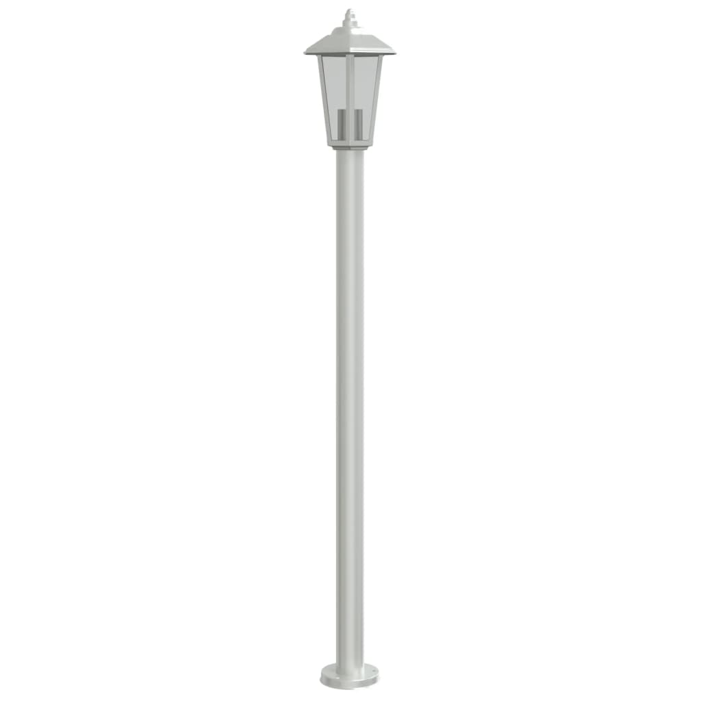 Silver Outdoor Floor Lamp 120 cm in Stainless Steel