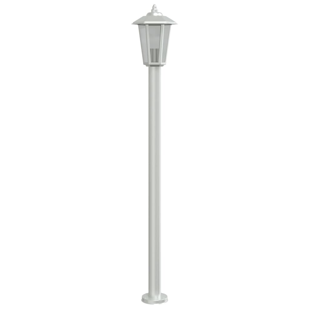 Outdoor Floor Lamps 3 pcs Silver 120cm in Stainless Steel