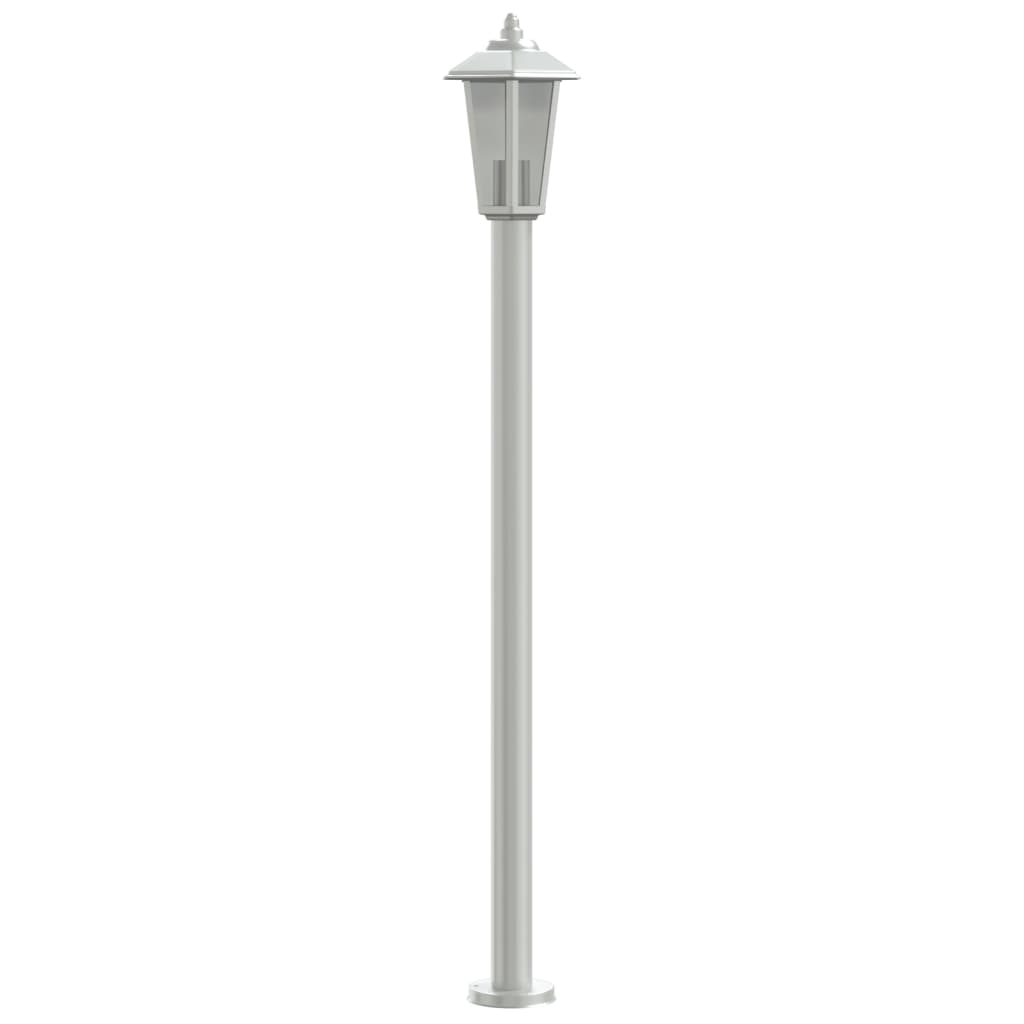 Outdoor Floor Lamps 3 pcs Silver 120cm in Stainless Steel