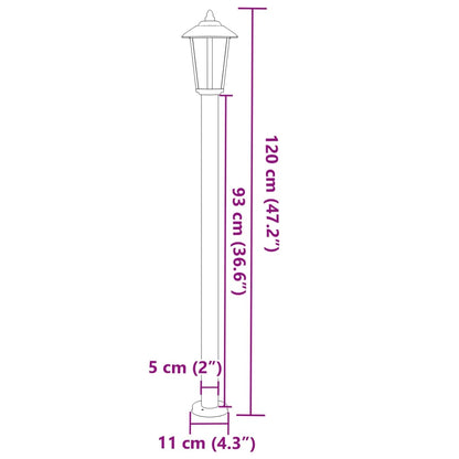 Outdoor Floor Lamps 3 pcs Silver 120cm in Stainless Steel