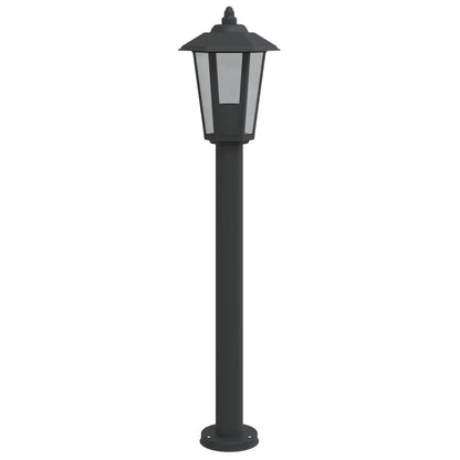 Lampada da Terra per Esterni Nera 80 cm in Acciaio Inox