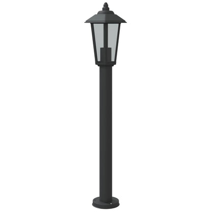 Lampade da Terra per Esterni 3 pz Nere 80 cm in Acciaio Inox