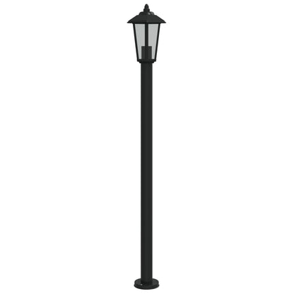 Silver Outdoor Floor Lamp 120 cm in Stainless Steel